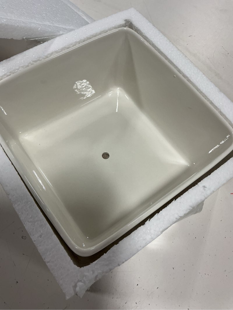 Condition photo showing New/Like New for 7 inch square white ceramic succulent cactus plants planter pot with drainage bamboo tray ?large?
