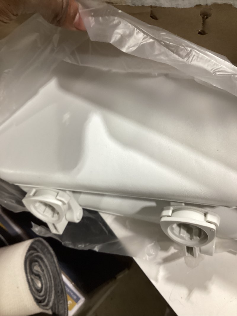 Condition photo showing Good Condition for mayfair by bemis eden cushioned vinyl white elongated padded toilet seat