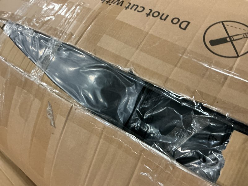 Condition photo showing As Is for (Incomplete) DWVO 55\" Convertible Sofa Bed, 3-in-1 Sleeper Sofa with Pull-Out Bed, Linen Futon Couch with Adjustable Backrest and Side Pocket, Modern Loveseat for Living Room Apartment, Balck Dark Balck