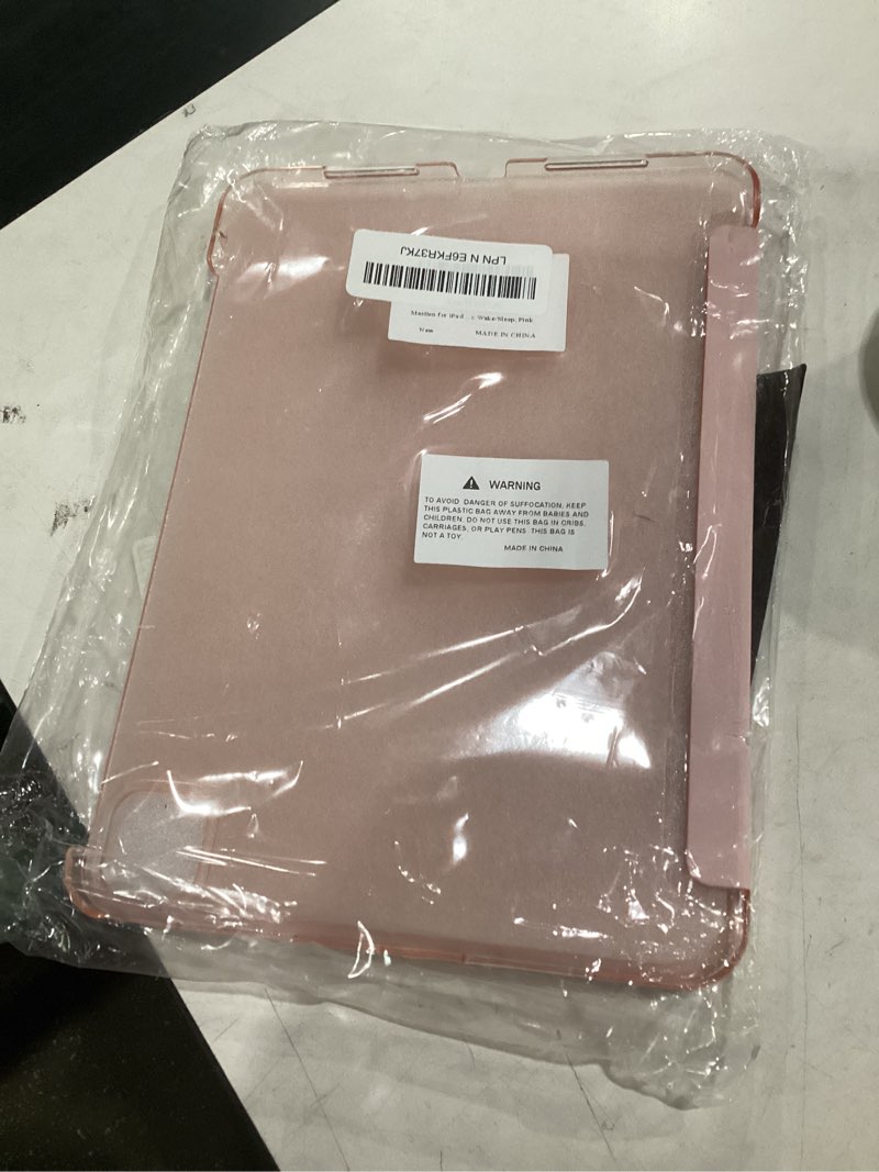 Condition photo showing New/Like New for for ipad pro 11 inch case (m5/m4) 2025/2024 6th/5th generation, (model: a3357/a3358/a3359/a2836/a2837/a3006), slim stand hard pc translucent back shell smart cover with auto wake/sleep, pink 1-pink