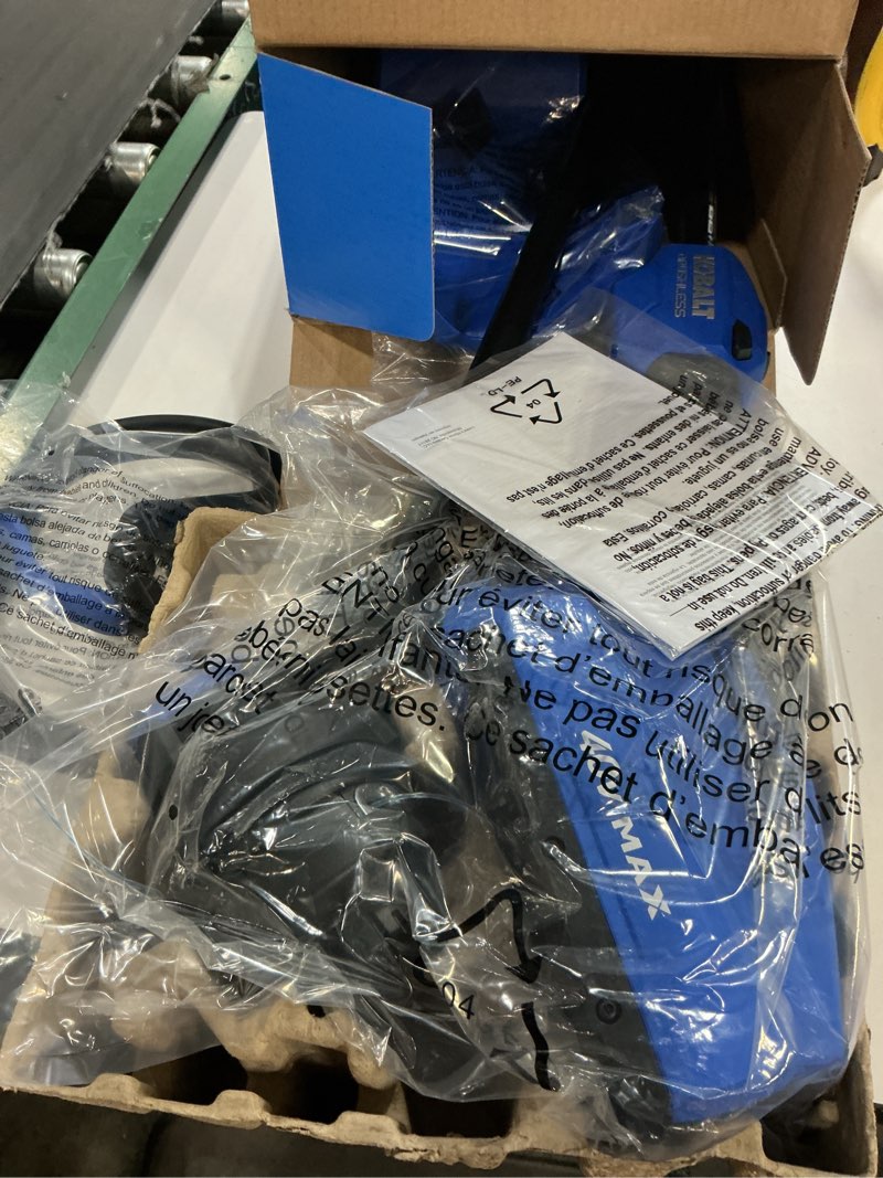 Condition photo showing As Is for kobalt gen4 40-volt 15-in straight shaft battery string trimmer 4 ah (battery and charger included)