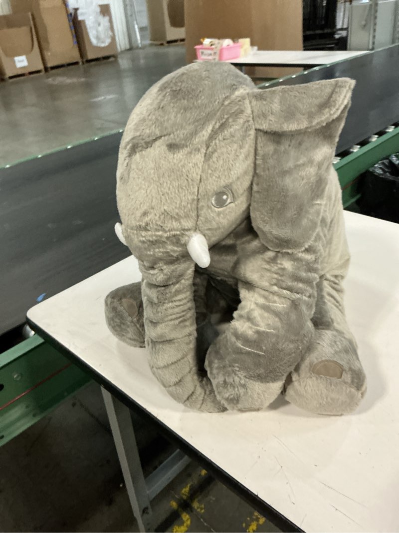 Condition photo showing Good Condition for ryttir 24 inch fuzzy large elephant stuffed animal, soft stuffed elephants plush toy cuddly bedroom, funny valentine elephant gifts for women girls boys 24" elephant