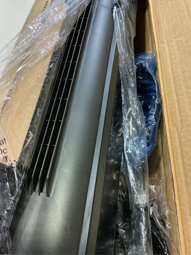 Condition photo showing Good Condition for seville classics ultraslimline indoor bladeless oscillating tower fan quiet cooling led display space-saving for home w/remote and 7.5h timer, black, 40" 5-speed (115 degrees) black 40" 5-speed