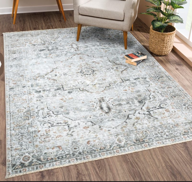 Washable Non-Slip Traditional Rug for Entryway, Hallway, Bathroom, and Kitchen 8' x 10' (Rectangular) 