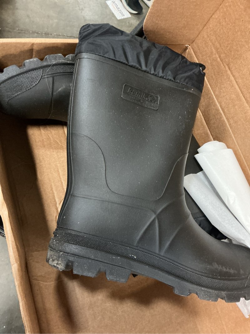 Condition photo showing As Is for kamik forester insulated rubber hunting boots - waterproof rain boots for men - men's insulated shoes with removable 8mm liner - explorer slip-resistant outsole for ice fishing traction 15 black/black sole