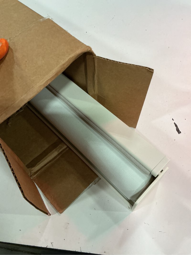 Condition photo showing As Is for aosky blackout roller shades cordless blinds for windows, free-stop shades with valance, thermal insulated fabric, uv protection, blinds for home and office (35" w x 72" h, linen cream) linen cream 35"w x 72"h
