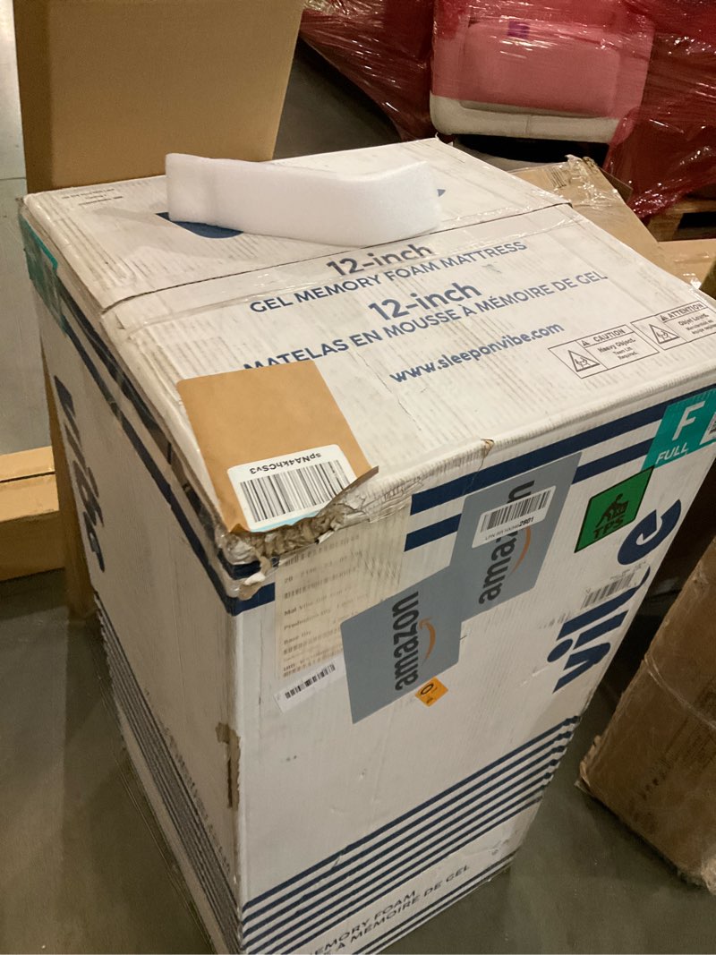 Condition photo showing Good Condition for Vibe Gel Memory Foam Mattress, 12-Inch CertiPUR-US Certified Bed-in-a-Box, Full, White Twin 12 Inch Gel Foam