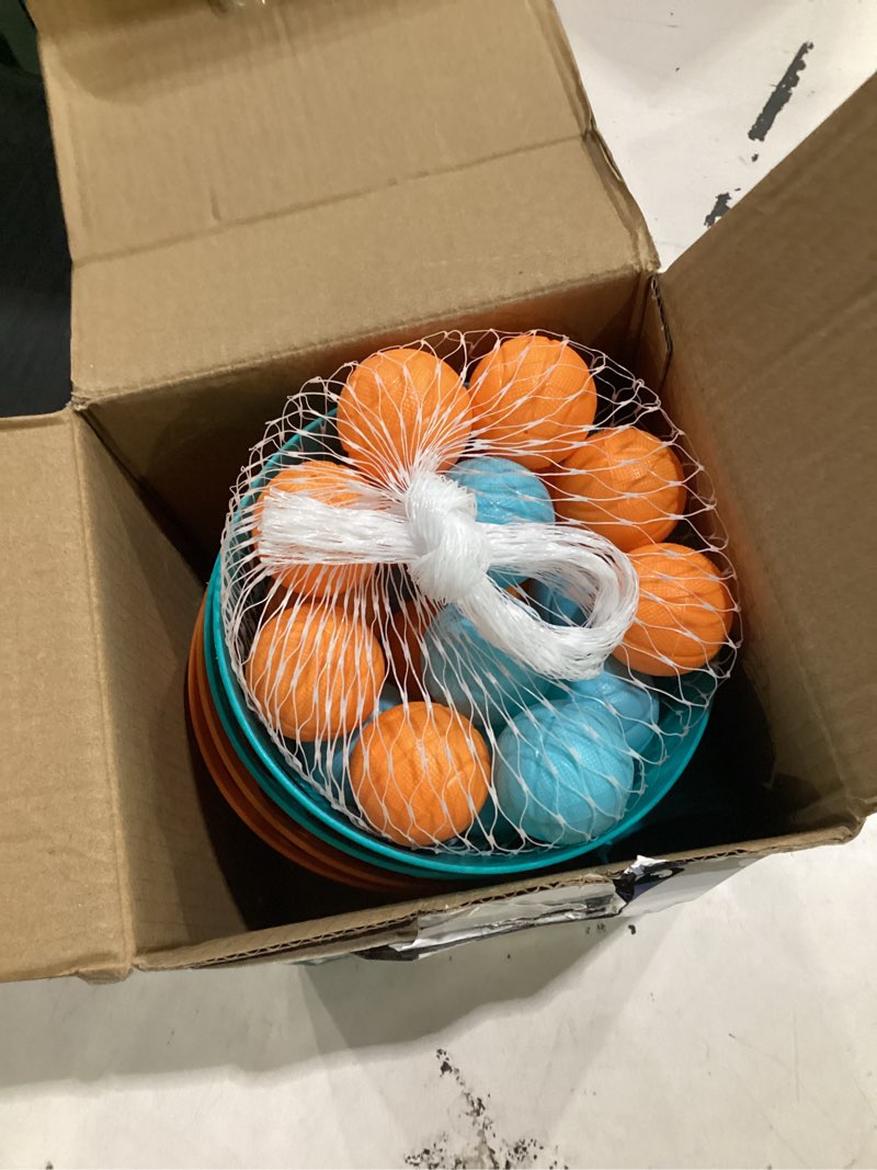 Condition photo showing New/Like New for punkdog pop and catch ball game with 24 balls and 4 catch launcher baskets - outdoor indoor game activities, christmas easter gift beach sport summer beach toys for kids ages 4 5 6 7 8 10 12+ 4 player edition a
