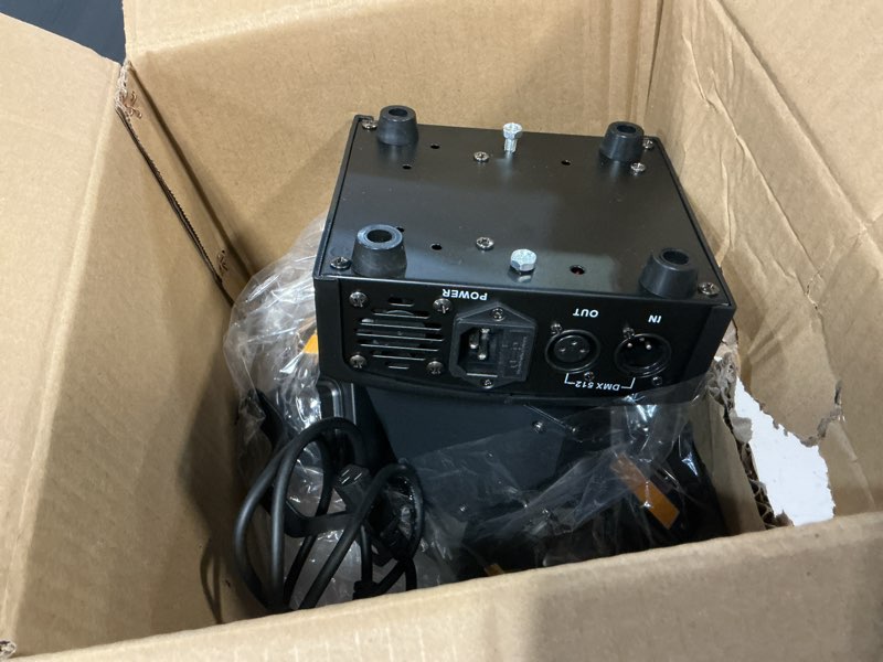 Condition photo showing Good Condition for moving head stage light rgbw 12led lights rotating beam stage uplighting lights for events sound activated dmx512 light for dj ktv disco party wedding concert christmas festival 1head stage light