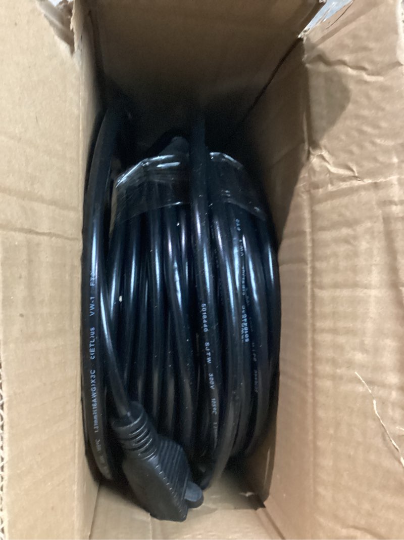 Condition photo showing New/Like New for HUANCHAIN 100 FT 16 Gauge Black Indoor Outdoor Extension Cord Waterproof, Flexible Cold Weather 3 Prong Electric Cord Outside, 10A 1250W 125V 16AWG SJTW, ETL Listed Black 100FT