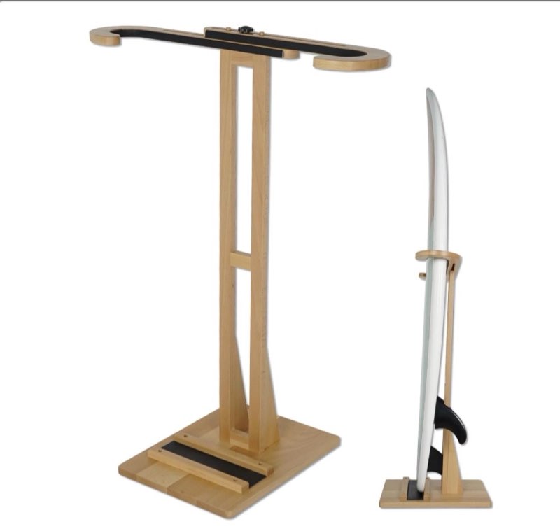 LINGVUM Surfboard Stand Rack, Adjustable Vertical Surf Board Rack with Floor-Standing Design, Storag