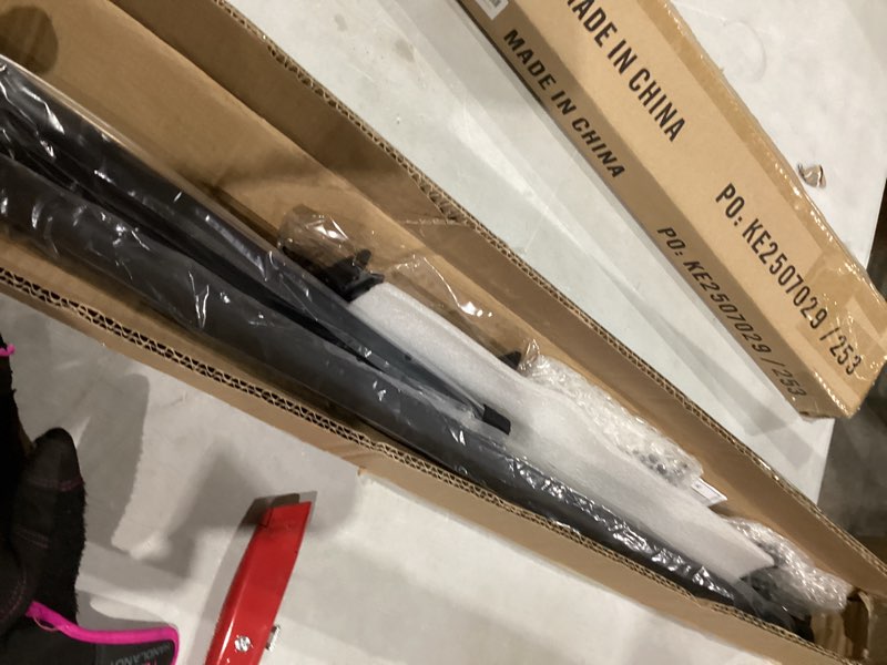 Condition photo showing Good Condition for Decorative Curtain Rod with Leaf Finials, 1Inch Diameter 28-48 Inch Adjustable Length Single Drapery Window Rods Telescoping Structure, Matte Black Matte Black 28-48"