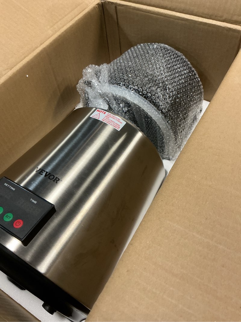 Condition photo showing Good Condition for VEVOR 1.1 Gal Water Distiller, 0.3 Gal/H, Distilled Water Maker Machine 750W 0-99H Timing Set Temp Display, 304 Stainless Steel Countertop Distiller Glass Carafe Cleaning Powder 3 Carbon Packs, Silver