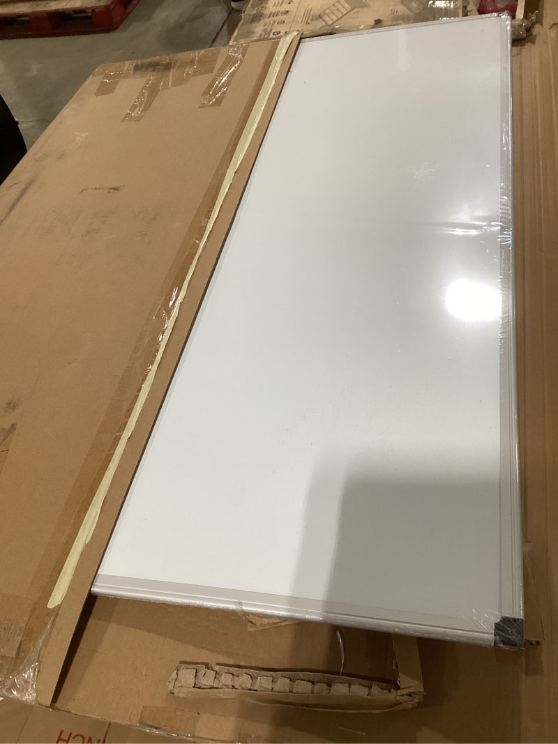 Condition photo showing As Is for vusign magnetic whiteboard 48" x 36", large dry erase board for wall with silver frame, wall-mounted white board for office, classroom & home, includes markers, magnets and eraser