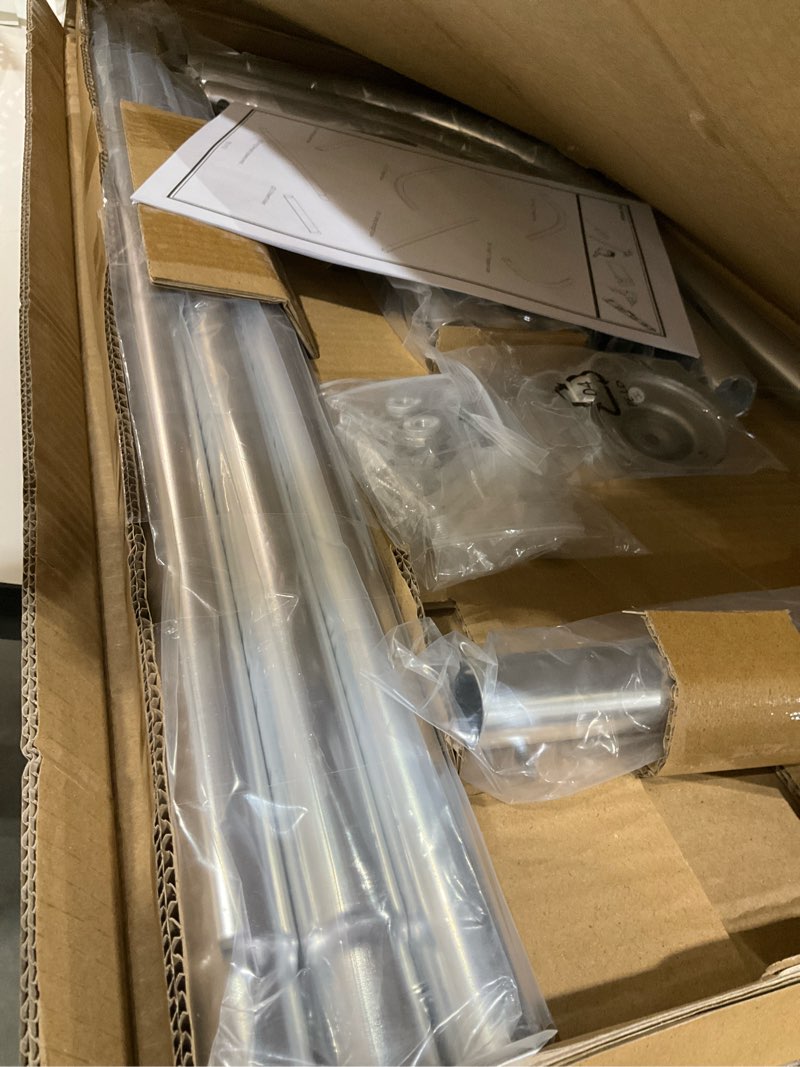 Condition photo showing Good Condition for shower curtain rod hoop square shape bathroom heavy duty no rust oval shower rod 58.3"x24" for clawfoot tub,for free standing tubs chrome silver