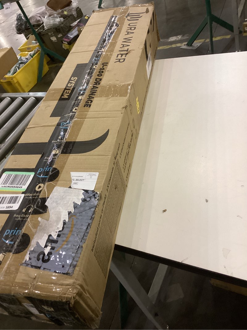 Condition photo showing New/Like New for URA WATER - Model UA-100 - Drainage Trench Set - Channel Drain With Galvanized Steel Grate - 3 x 39" - (117" Total Length) Galvanized - 3 Pack - 117"