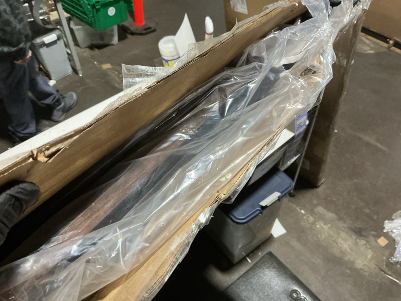 Condition photo showing As Is for Folding Desk 40 Inch - No Assembly Small Foldable Desk for Small Space Minimalist, Space Saving Collapsible Compact Desks Portable Table for Craft, Writing, Study and Work Rustic Brown 40 x 20 Inch