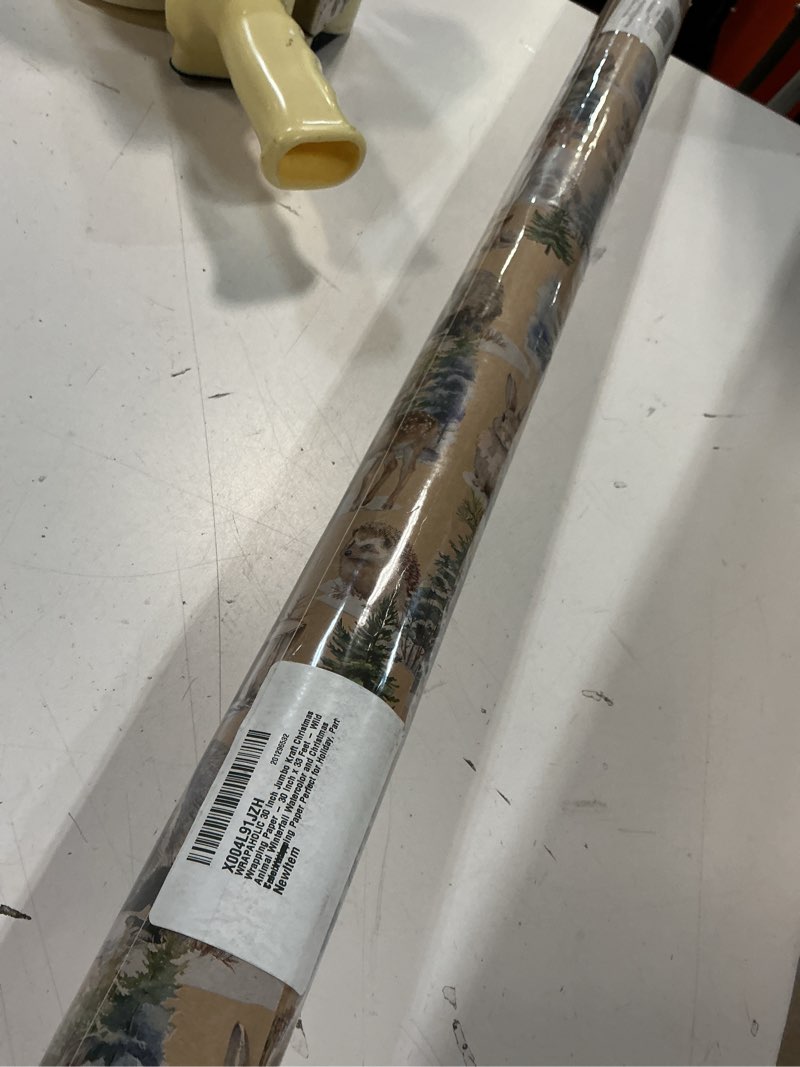 Condition photo showing Good Condition for WRAPAHOLIC 30 Inch Kraft Christmas Wrapping Paper - 30 Inch x 33 Feet - Wild Animal Winterfall Water