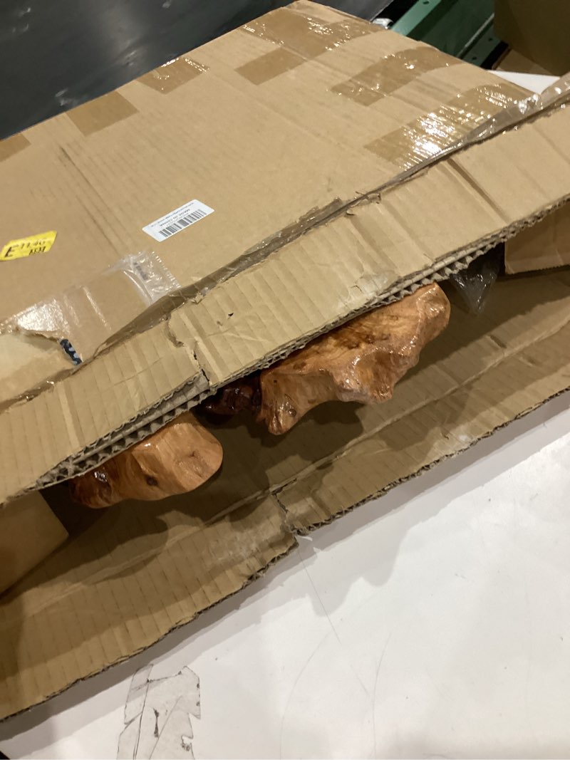 Condition photo showing Good Condition for Live Edge Coffee Table, Natural Fir Wood Coffee Table with Metal Hairpin Legs About 22" W x 20" D x 17" H, Live Edge Side Table for Living Room, Bedroom, Home (Large)