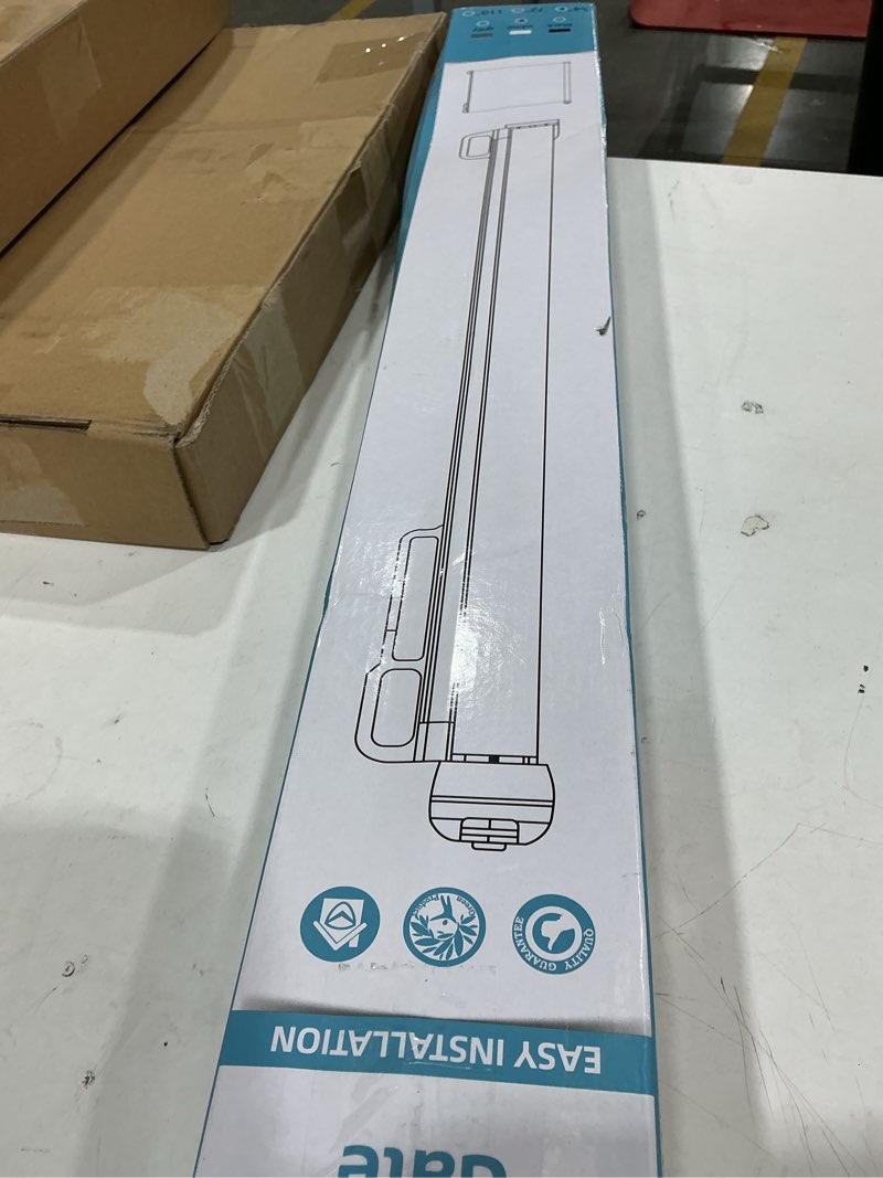 Condition photo showing New/Like New for probebi retractable dog gate for the house extends to 54" wide 34" tall, gates for baby indoor, stair gate for outdoor, staris, hallways, doorways, deck, porch, need drilling