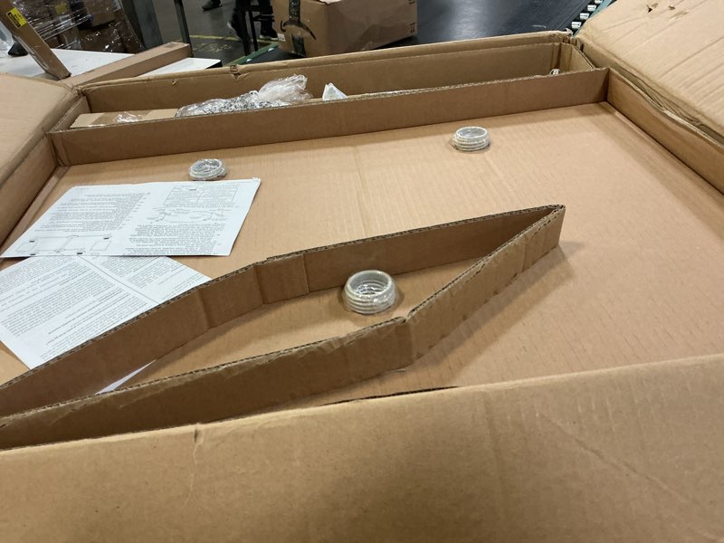Condition photo showing As Is for 44031ni kichler lighting winslow - 9 light 2-tier chandelier - 27 inches tall by 27 inches wide-brushed nickel finish -traditional installation
