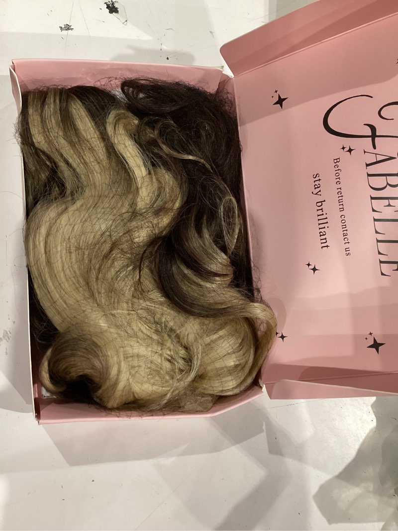Condition photo showing As Is for light blonde ombre body wave wig 30 inch hd lace front synthetic | pre-plucked,baby hair|heat to 320°f|30" layered body waves,no shed|glueless snug fit|reverse ombre for deep skin
