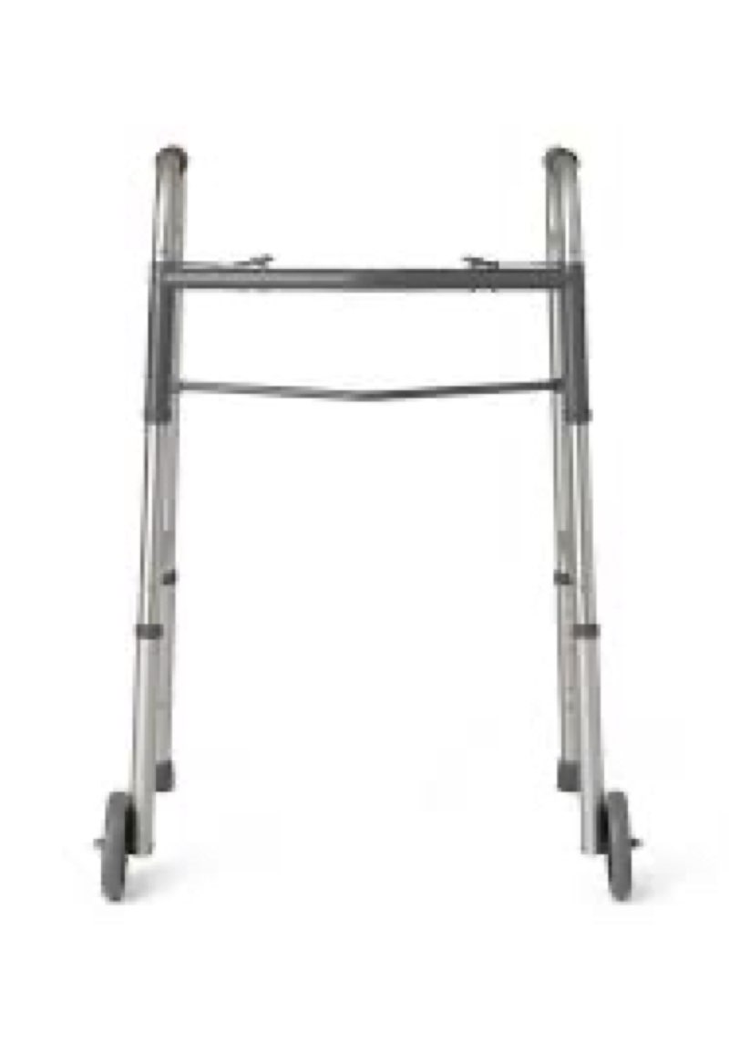 medline two-button folding walkers with 5" wheels