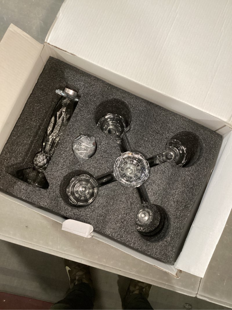 Condition photo showing New/Like New for amlong crystal 5-arm crystal candelabra