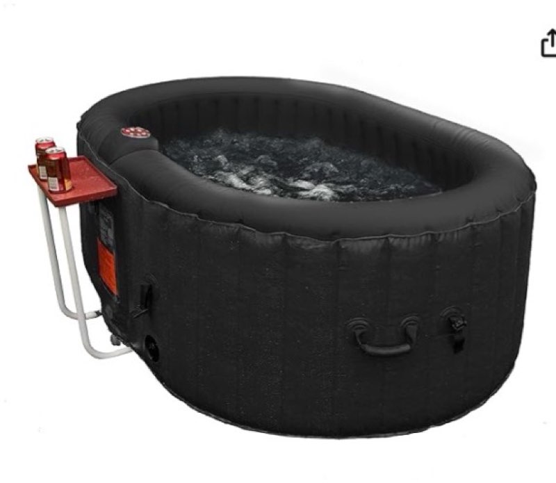 ALEKO Inflatable Hot Tub Spa | Personal High Powered Jetted Bubble | with Drink Tray, Fitted Cover a