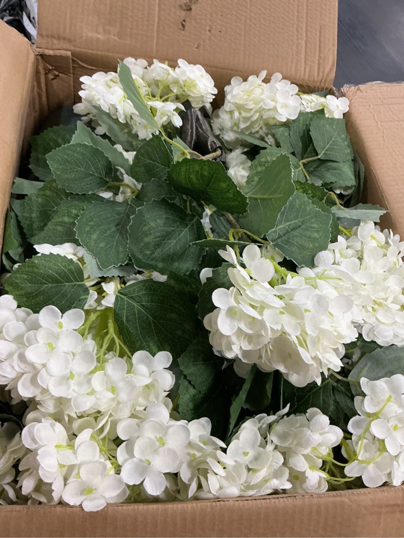 Condition photo showing Good Condition for faux hydrangea tree – 30 inch hydrangea tree artificial with white flowers, uv resistant outdoor hydrangea artificial plants in pot for indoor outdoor home porch decor (2 pack) white 2