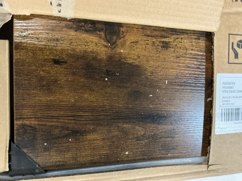 Condition photo showing Good Condition for 5 pcs 30×12 wire shelf cover – wood wire rack covers for shelves, rustic farmhouse style for pantry, closet (5 pcs, 30×12 inch) 30"w × 12"d