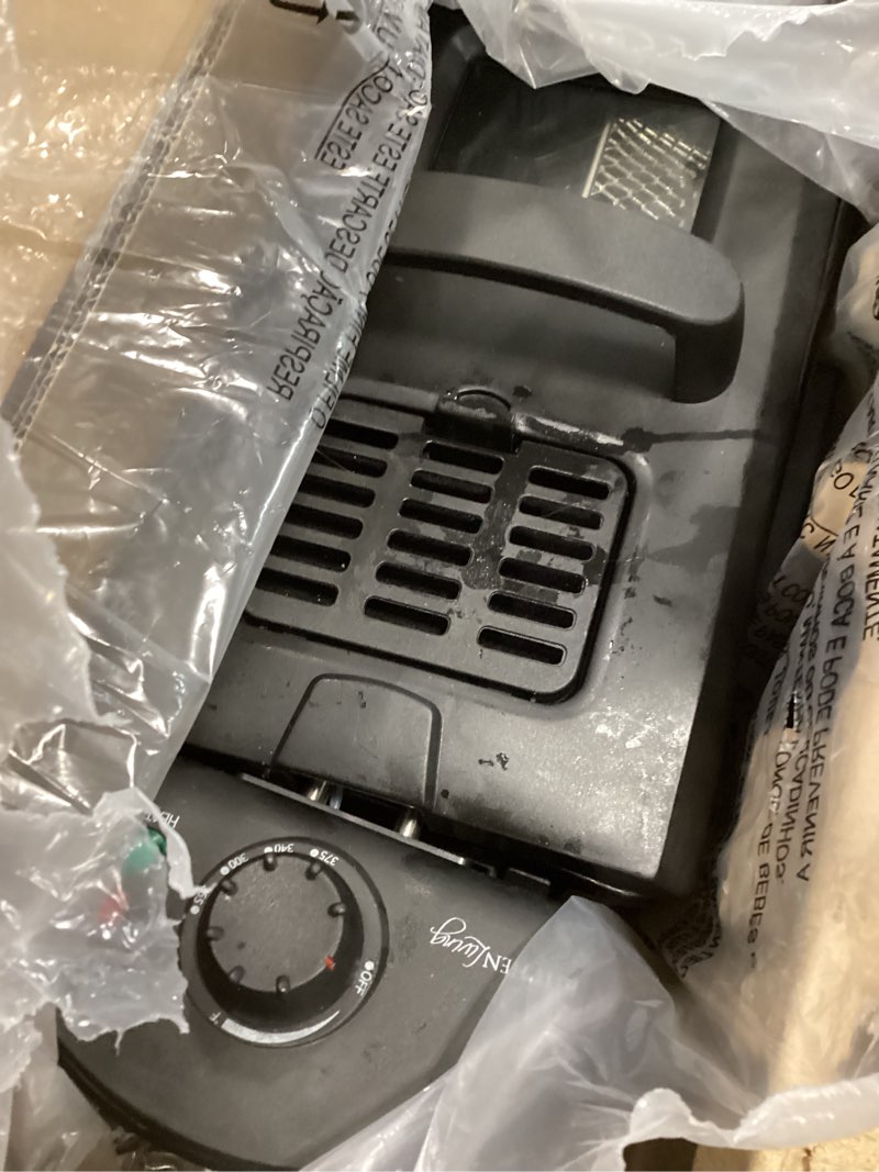 Condition photo showing As Is for Hamilton Beach 35032 Professional Style Electric Deep Fryer, Frying Basket with Hooks, 1500 Watts, 3 Liters, Stainless Steel