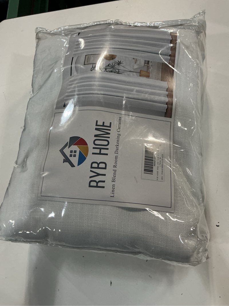 Condition photo showing Good Condition for RYB HOME White Linen Curtains 120 inch Long, Pinch Pleated Blackout Energy Smart UV Block Large Window Decor for Bedroom Playroom Home Office Door Curtains, W 52 x L 120 inch, 2 Panels Pure White 52"W x 120"L (Pack of 2)
