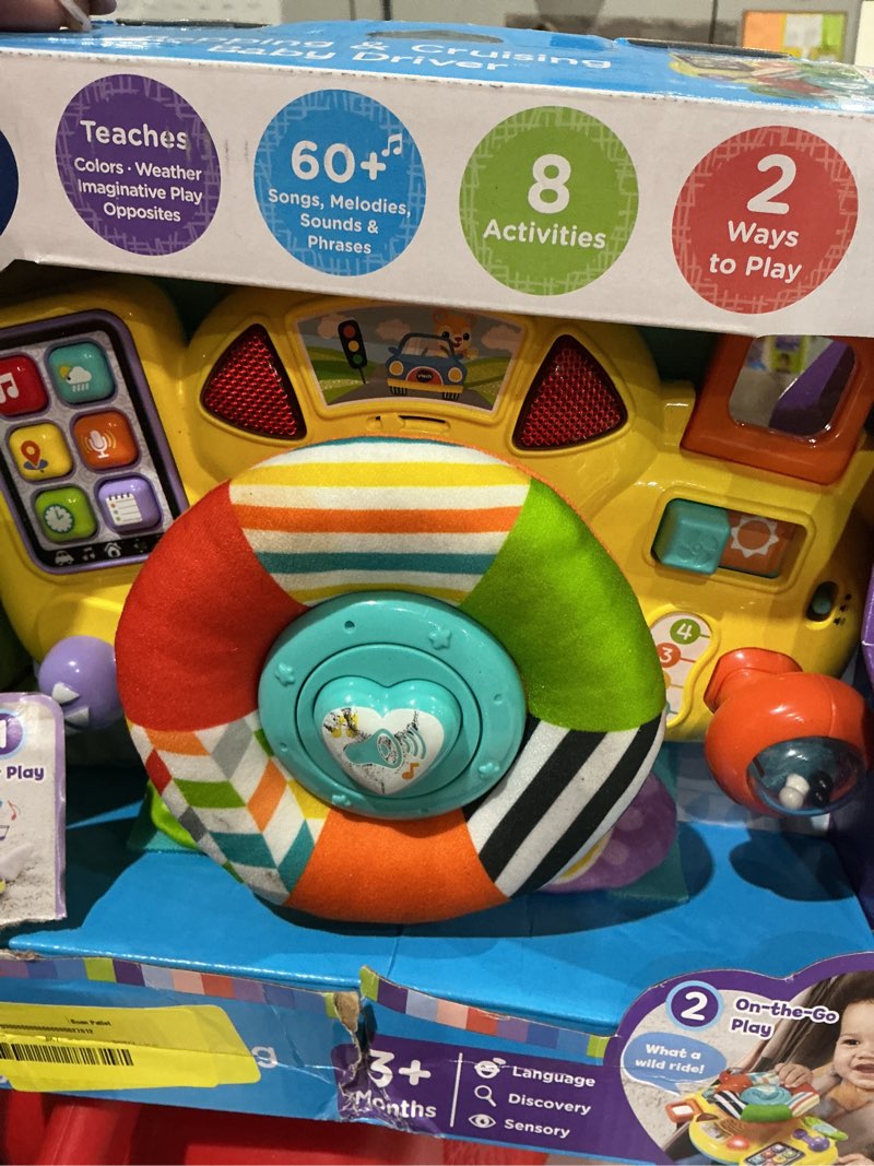 Condition photo showing As Is for vtech bopping & cruising baby driver toy, multi