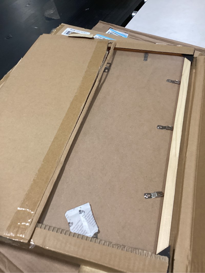 Condition photo showing New/Like New for Wood 14x18 Frame Gold, Ornate Natural 18x14in Poster Picture Frame, Modern Golden 14 x 18inch Gallery Wall Photo Frame with HD Plexiglass, Horizontal Vertical Wall Mounting Display 1pcs Gold 14x18