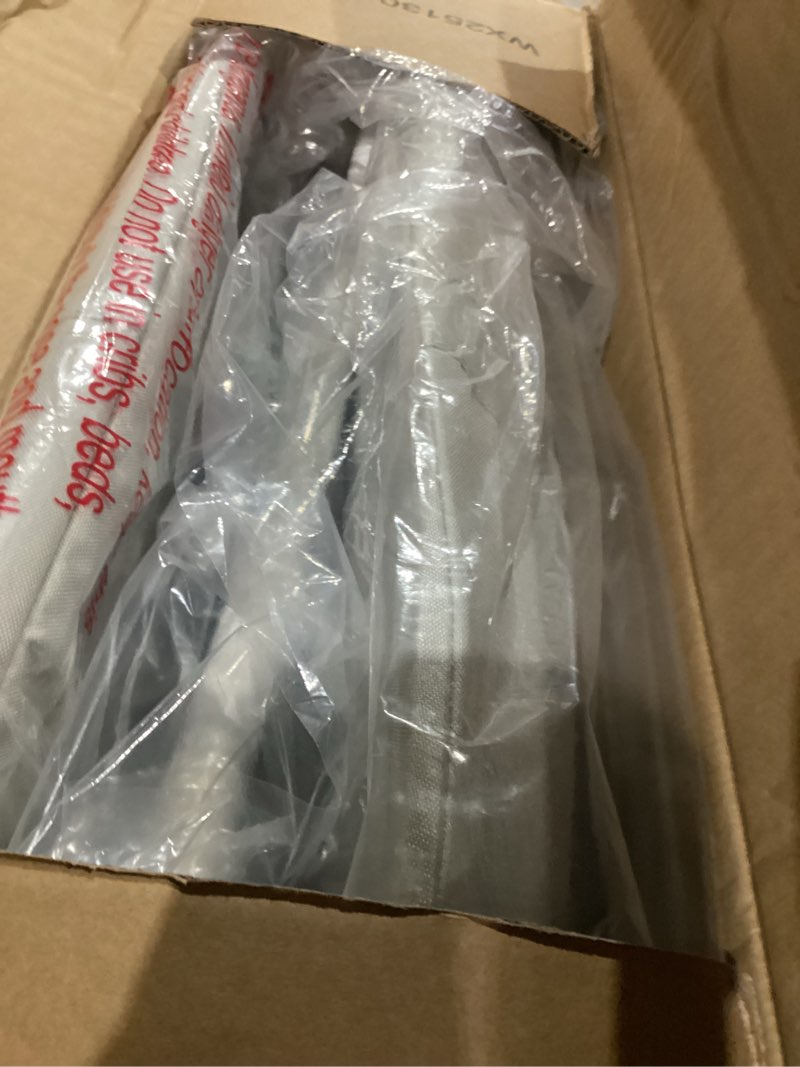 Condition photo showing Good Condition for Dream On Me Karley Bassinet, Award Winner Lightweight Travel Baby Bassinet, Foldable Bedside Sleeper, Adjustable Double Canopy, Spacious Design, Soft Fabric, Storage Basket – Blue and Grey