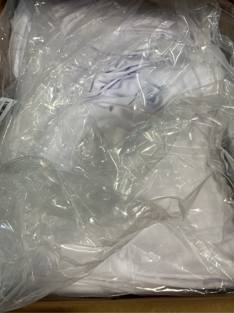 Condition photo showing Good Condition for 4pack white round spandex tablecloths for 60 inch table, stretchy wrinkle free 120inch fitted 5ft round table cloths cover with skirt for wedding birthday party dining banquet events white 60inch(4pack)