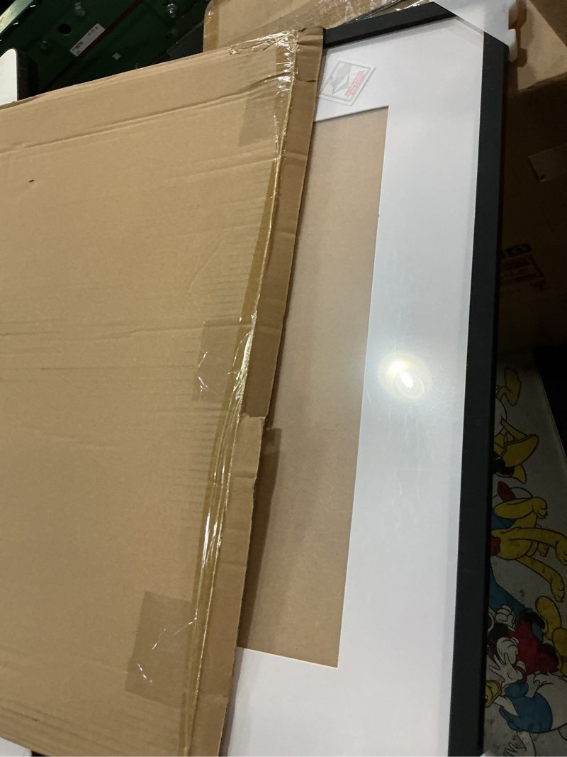 Condition photo showing New/Like New for upsimples 24x30 puzzle frame, display pictures 18x24 with mat or 24 x 30 without, wall hanging poster frames, black, 1 pack black 24x30