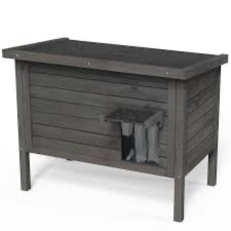 Weatherproof Outdoor Cat House, Feral Cat Shelter, 100% Insulated Foam, Solid Wood, Large Size for M