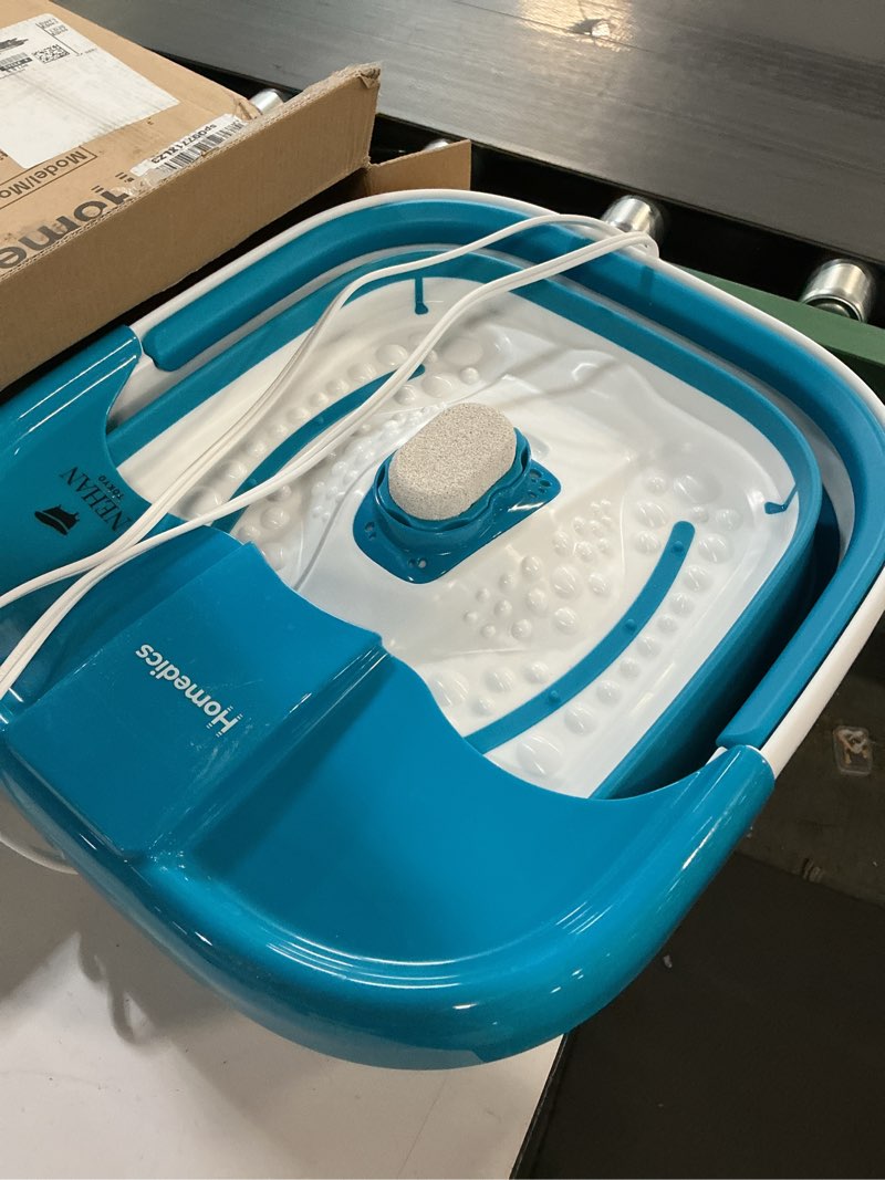 Condition photo showing As Is for Homedics Smart Space Bubble Mate Collapsible Foot Spa, Heat-Maintaining, Bubble Massage with Pumice Stone and Splash Guard