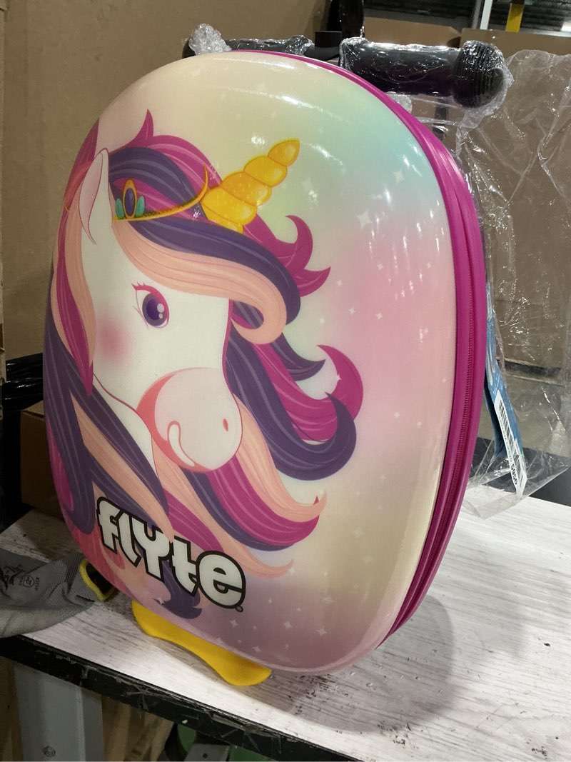 Condition photo showing New/Like New for flyte sammie the spaceman scooter suitcase - rideable, carry on compliant 2-in-1 children's suitcases, 18 inch ride on suitcase for kids, 25 litre capacity kids' luggage on wheels for children aged 4+