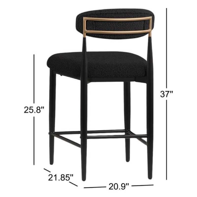 Amerson Upholstered 25.8'' Counter Stool with Metal Frame (Set of 2)