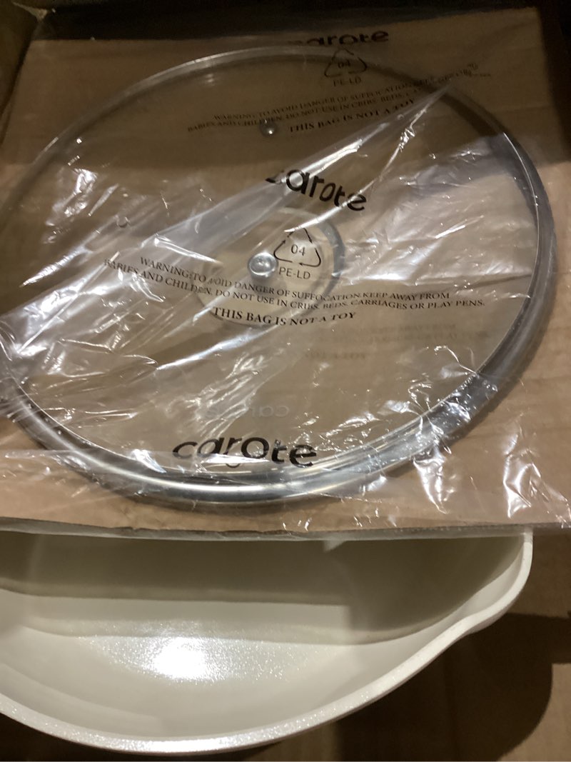 Condition photo showing Good Condition for CAROTE 10" Ceramic Frying Pan with Lid, Non Stick Frying Pan Skillet Chef's Pan, Healthy & PFOA/PFAS Free, Induction-Compatible, Taupe Taupe 10" w/lid