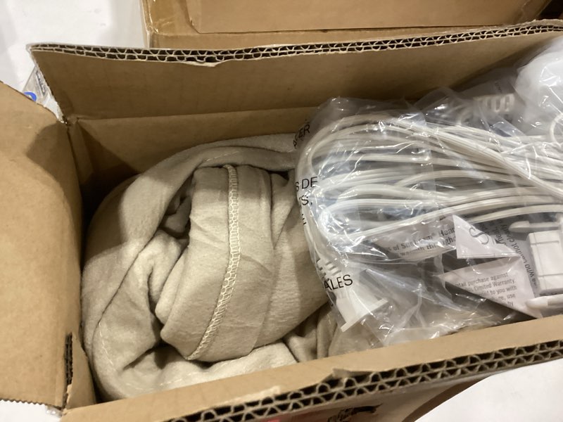 Condition photo showing As Is for Sunbeam Royal Ultra Fleece Heated Electric Blanket Twin Size, 84" x 62", 12 Heat Settings, 12-Hour Selectable Auto Shut-Off, Fast Heating, Machine Washable, Warm and Cozy, Pebble Pebble Twin