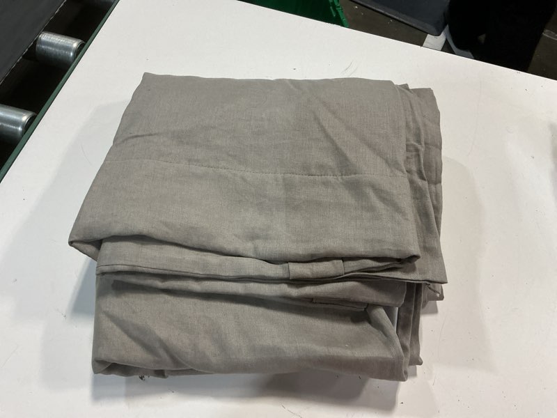 Condition photo showing Good Condition for european linen room darkening curtain - single panel, 48x96, grey