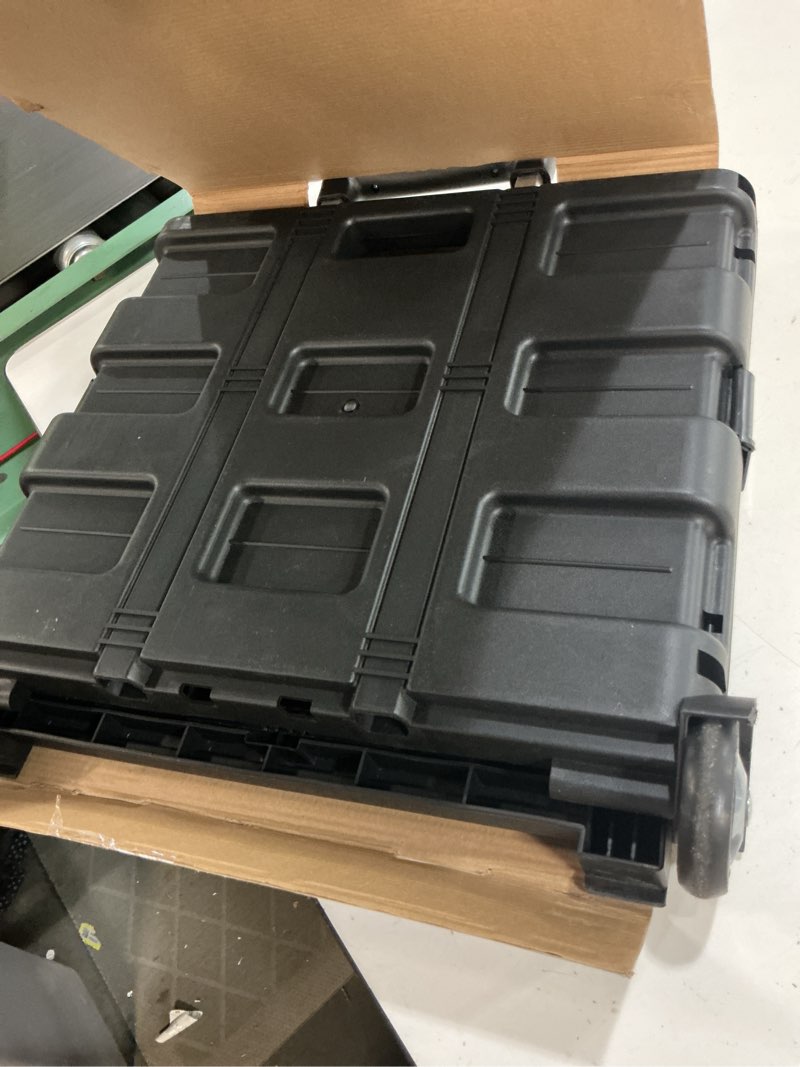 Condition photo showing As Is for olympia tools 85-010 grand pack-n-roll portable tools carrier with telescopic handle, 80 lb. load capacity, black