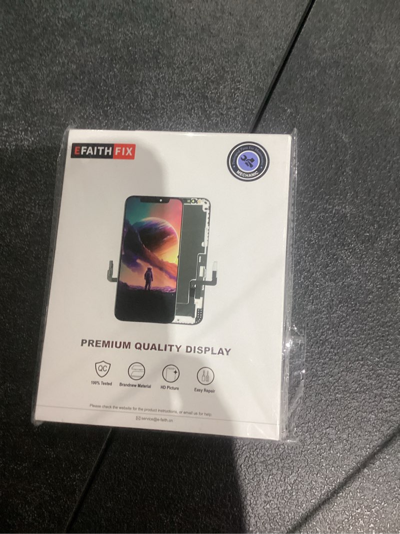 Condition photo showing New/Like New for efaithfix for iphone 13 mini screen replacement 5.4 inch lcd 3d touch display full hd digitizer frame assembly (a2481,a2626,a2628,a2629,a2630) with repair tools screen protector waterproof adhesive