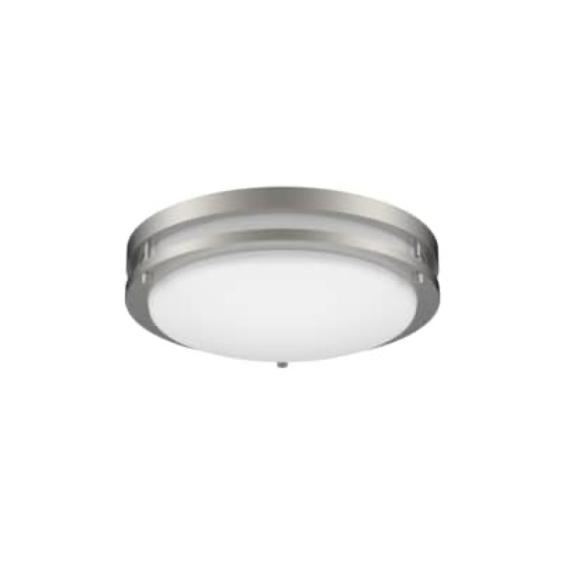 project source 1-light 11-in satin nickel integrated led flush mount light