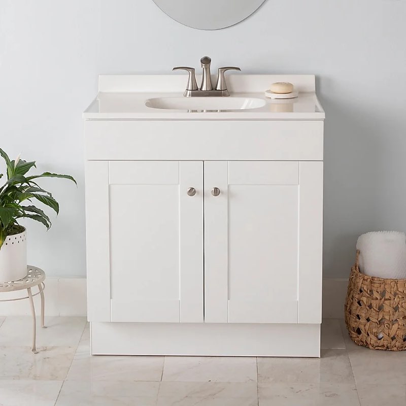 project source white single sink bathroom vanity