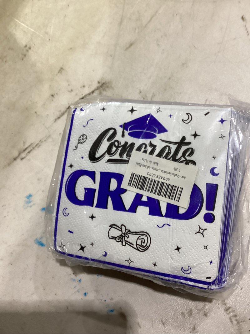Condition photo showing Good Condition for graduation cocktail napkins class of 2026 – 80 pack, congrats grad disposable paper napkins for coll